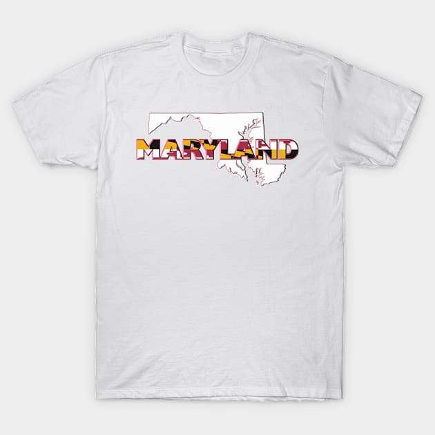 Maryland Colored State Letters T-Shirt by m2inspiration